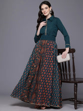Printed Gotta Patti Tunic & Skirt-AHTUSK-COMBO-1012